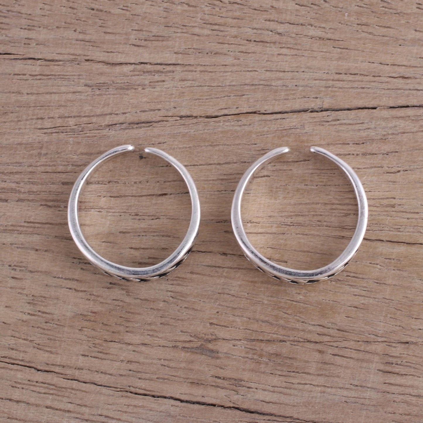 Way To Relaxation Pair of Sterling Silver Toe Rings from India