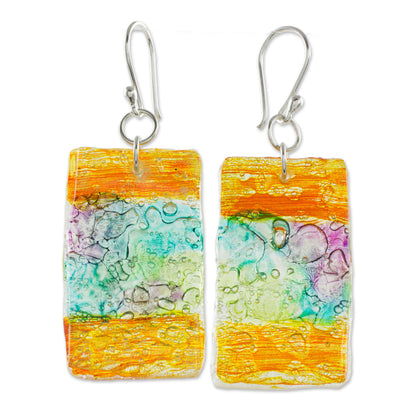 Celebrate Creativity Colorful Recycled CD Dangle Earrings from Guatemala