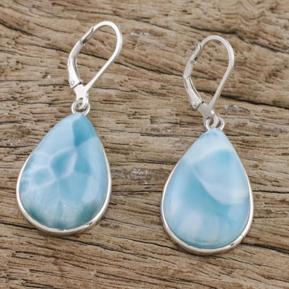 Ethereal Sky Larimar Sterling Silver Earrings