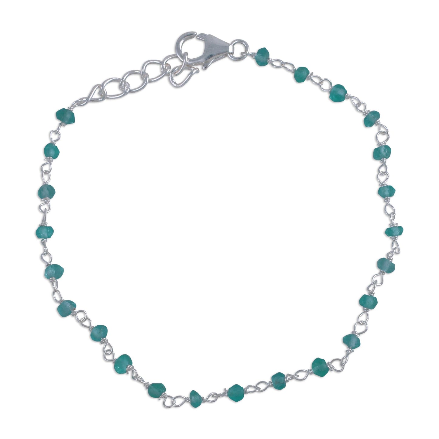 Beautiful Saga Onyx Silver Beaded Bracelet