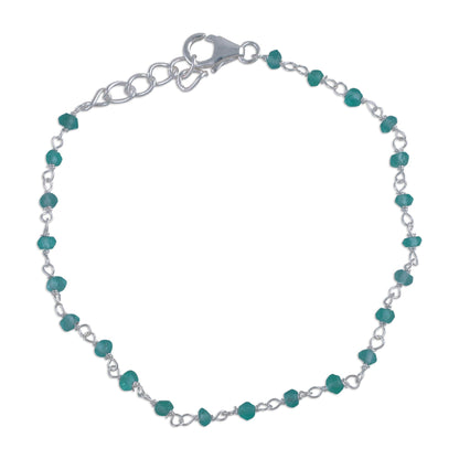 Beautiful Saga Onyx Silver Beaded Bracelet