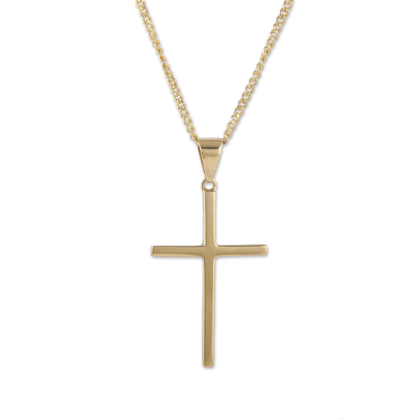 Faith In God Gold Plated Silver Cross Pendant Necklace from Peru