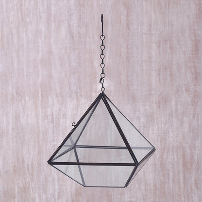Sky Garden Artisan Handmade Geometric Glass Hanging Terrarium Indonesia