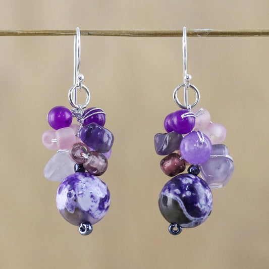 Lovely Blend in Purple Multi-Gem Earrings