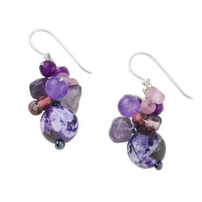 Lovely Blend in Purple Multi-Gem Earrings