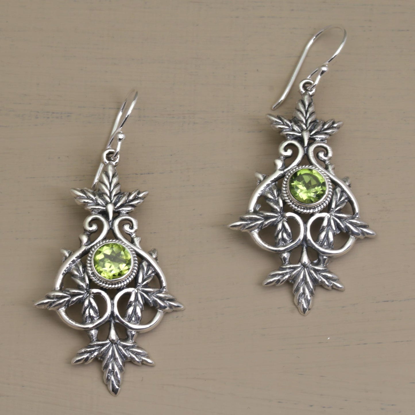 Marvelous Vintage Peridot & Silver Earrings