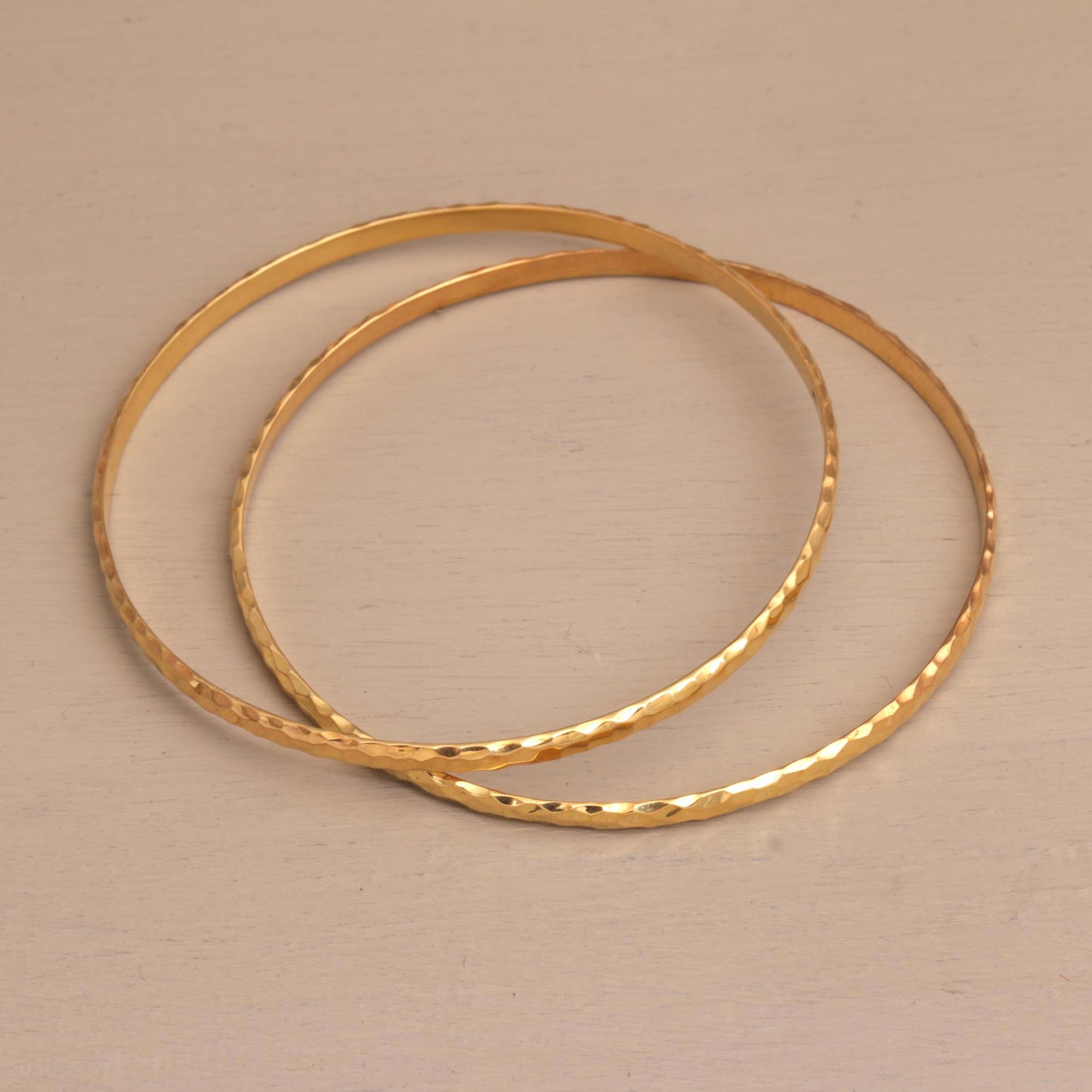 Slim Radiant Shine 2 Gold Plated 925 Slim Half Hoop Bangle Bracelets from Bali