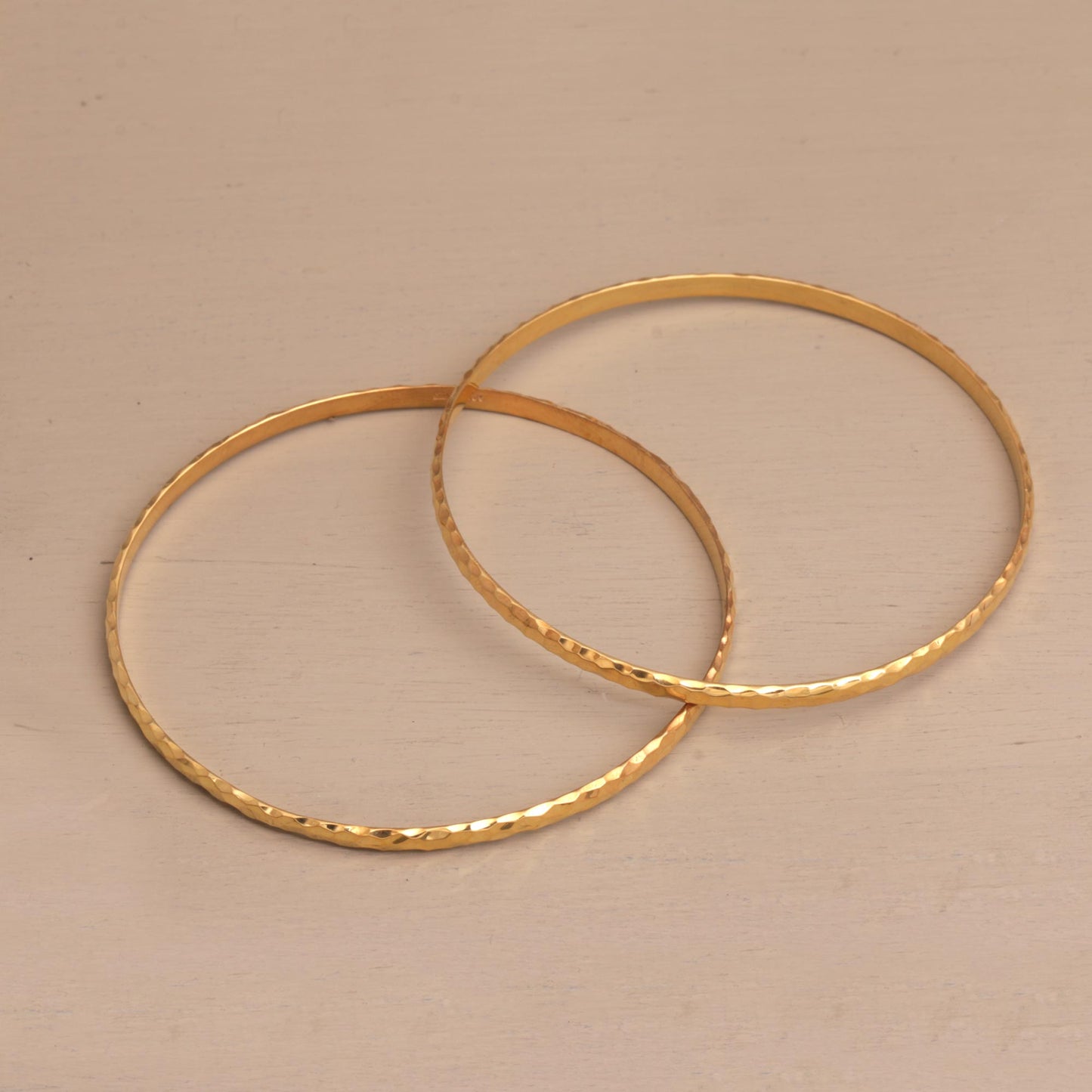 Slim Radiant Shine 2 Gold Plated 925 Slim Half Hoop Bangle Bracelets from Bali