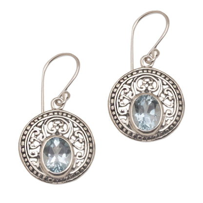 Aqua Pura Three Carat Blue Topaz and Sterling Silver Earrings