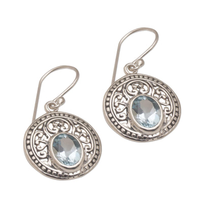 Aqua Pura Three Carat Blue Topaz and Sterling Silver Earrings