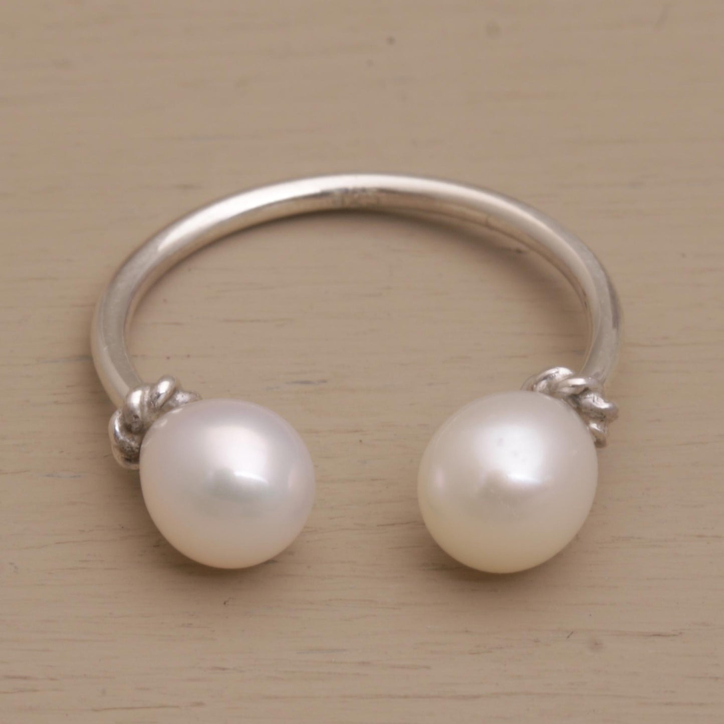 Moonlight's End Cultured Pearl and Sterling Silver Wrap Ring