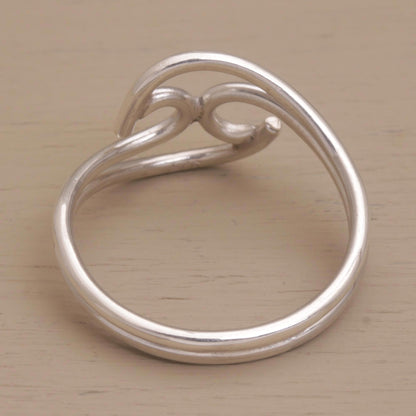 Shockwave Contemporary Sterling Silver Cocktail Ring from Bali