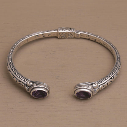 Magical Attraction Amethyst Hinged Cuff Bracelet