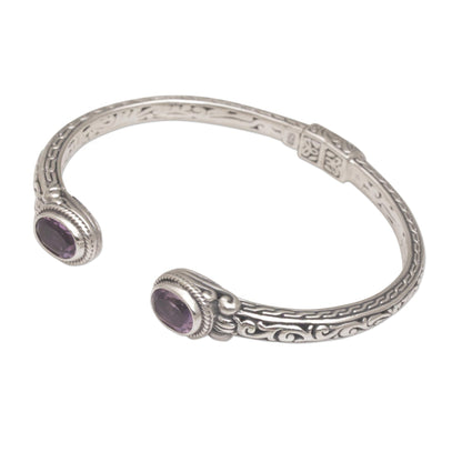 Magical Attraction Amethyst Hinged Cuff Bracelet