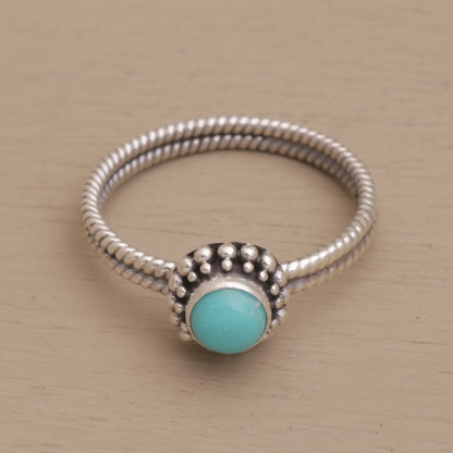 Touch of Simplicity Composite Turquoise and Sterling Silver Single Stone Ring