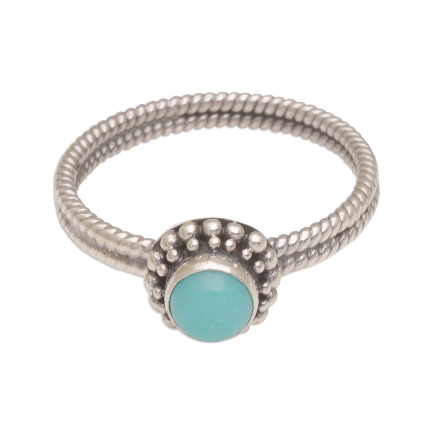 Touch of Simplicity Composite Turquoise and Sterling Silver Single Stone Ring