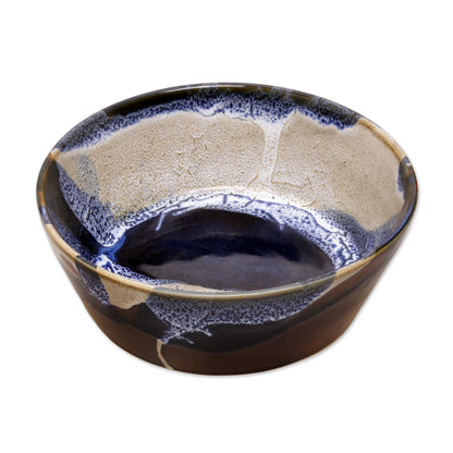 Ocean Tides Decorative and Food Safe Ceramic Bowl from Bali