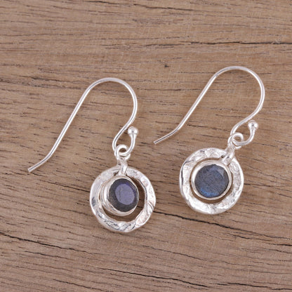 Dusky Charm Labradorite Silver Dangle Earrings