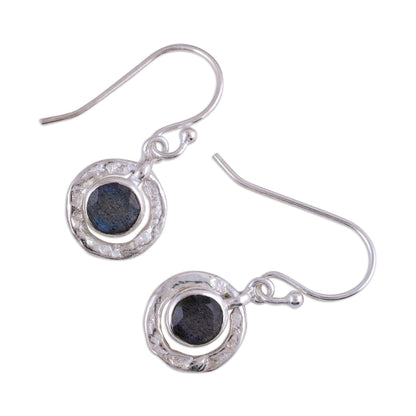 Dusky Charm Labradorite Silver Dangle Earrings