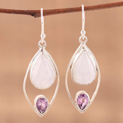 Marquise Marriage Multi-Gem Silver Earrings