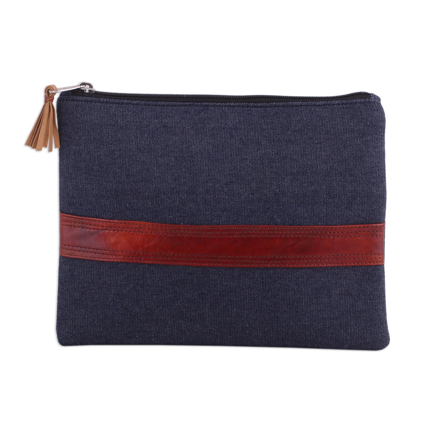 Far Reaches Handmade Denim and Leather Cosmetic Bag