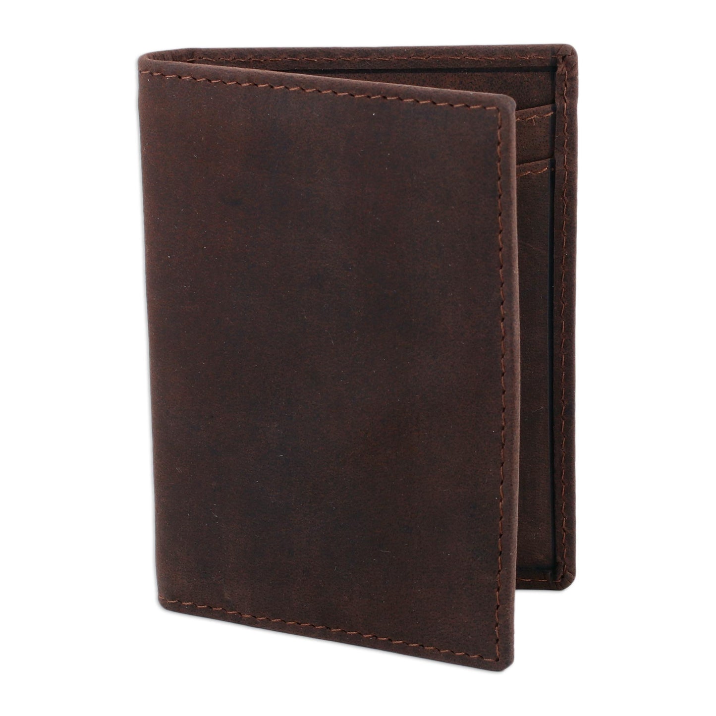 Enterprising Brown Dark Brown Leather Card Holder Bifold Wallet