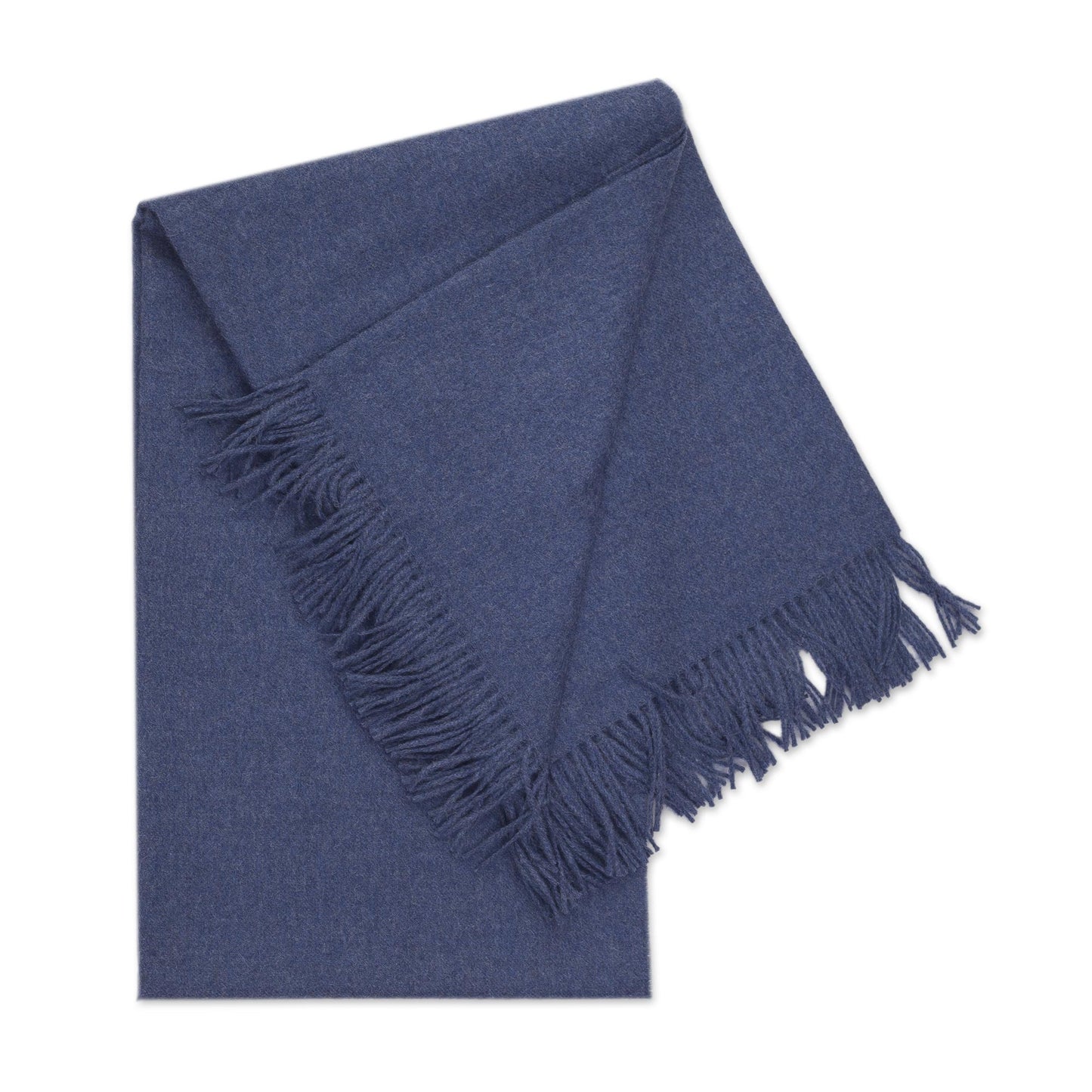 Blissful Dream in Azure 100% Baby Alpaca Throw Blanket in Solid Azure from Peru