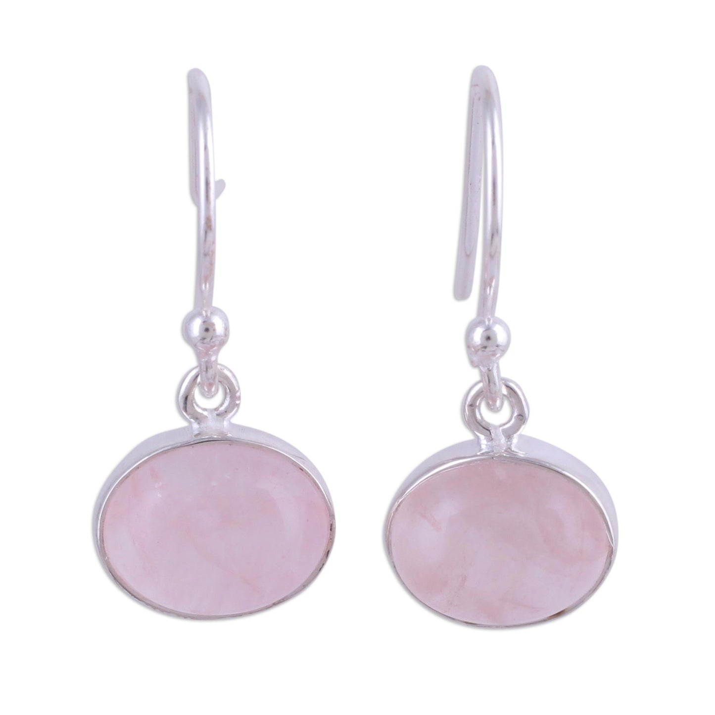 Pink Aurora Dangle Earrings with Sterling Silver and Rose Quartz