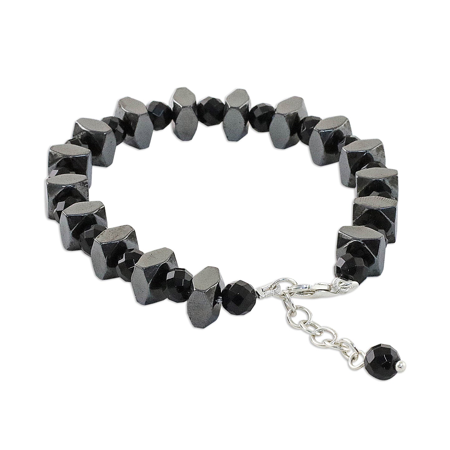 Style by Night Onyx and Hematite Beaded Bracelet from Thailand
