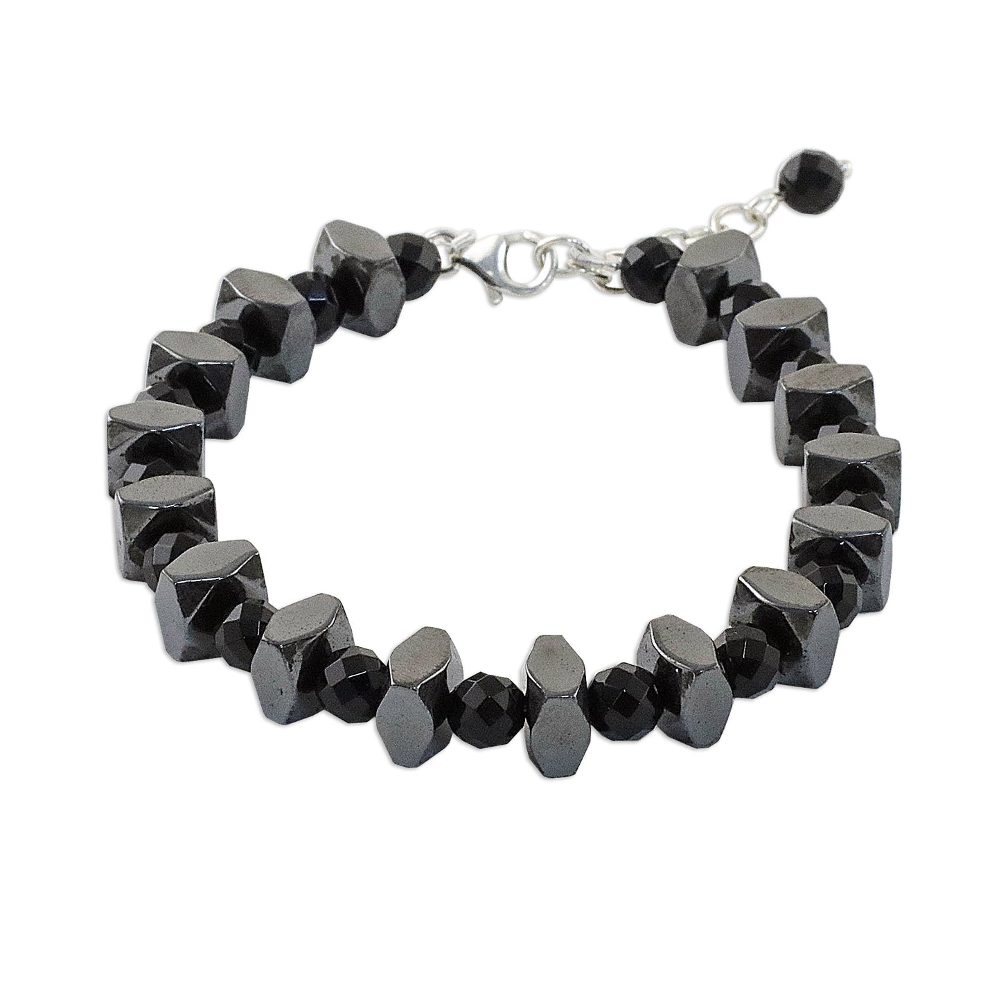 Style by Night Onyx and Hematite Beaded Bracelet from Thailand