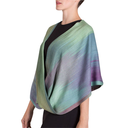 Nature's Charm Asymmetric Hand Woven Rayon Poncho from Guatemala