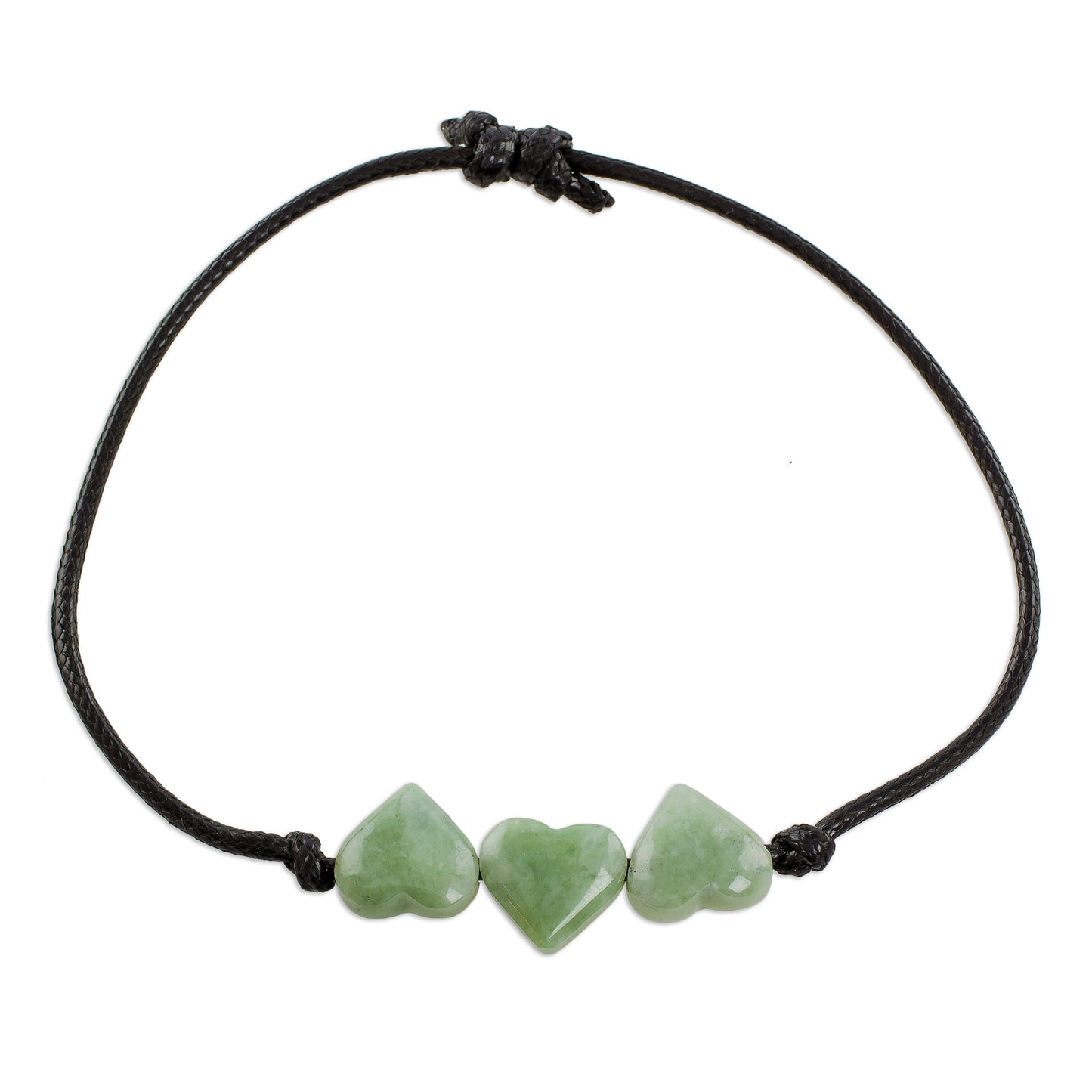 Maya Love in Light Green Jade Heart Pendant Bracelet in Light Green from Guatemala