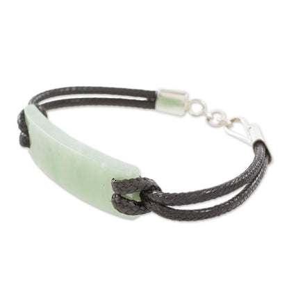 Monolith in Light Green Simple Jade Pendant Bracelet in Light Green from Guatemala