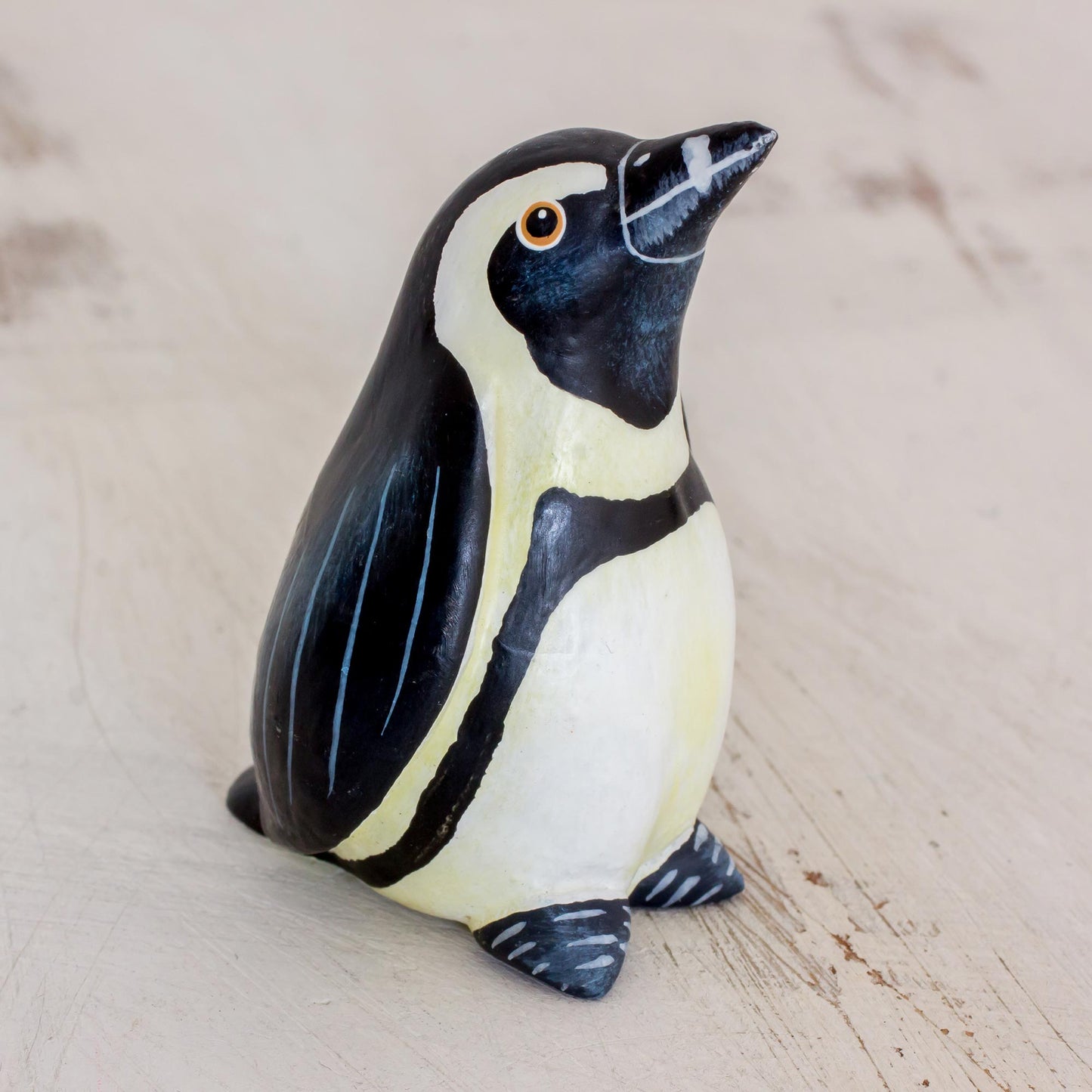 African Penguin Hand Sculpted and Painted Ceramic African Penguin Figurine