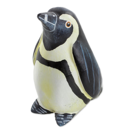 African Penguin Hand Sculpted and Painted Ceramic African Penguin Figurine