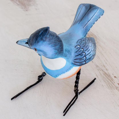 Kingfisher Hand Sculpted, Hand Painted Ceramic Kingfisher Figurine