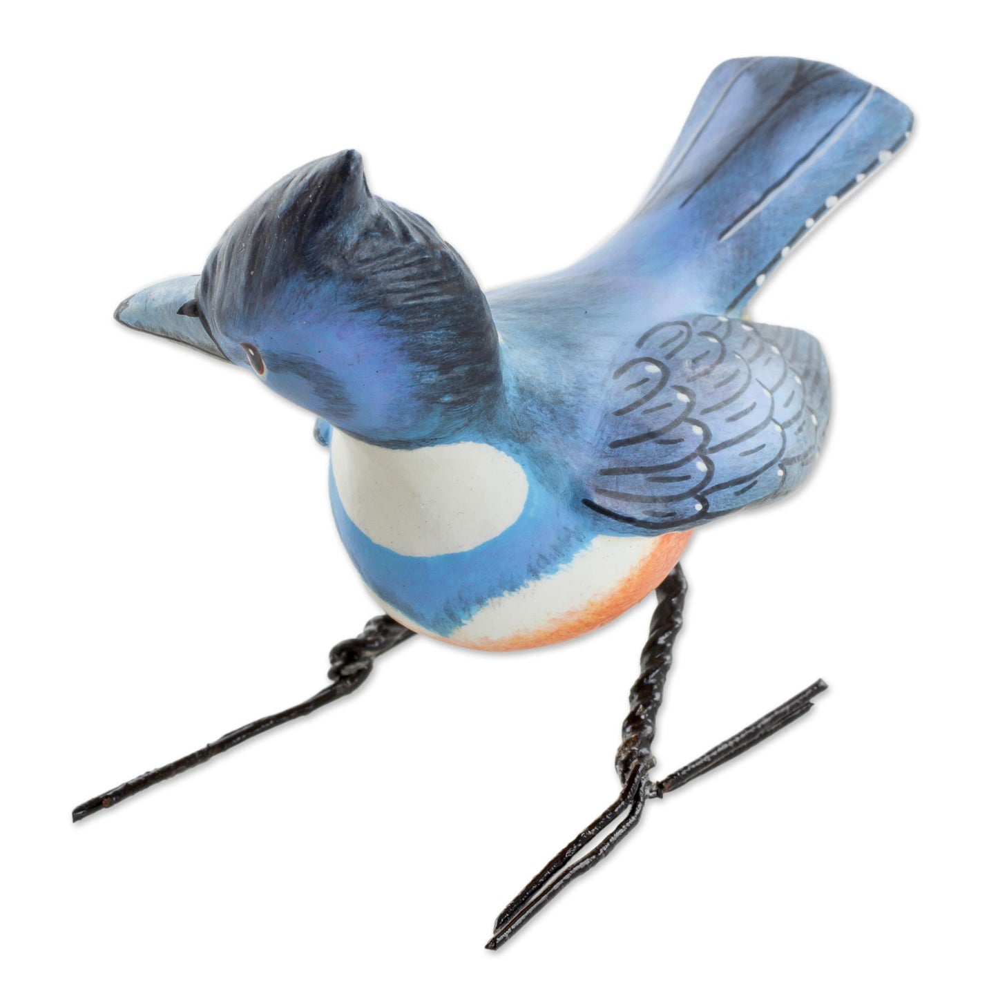 Kingfisher Hand Sculpted, Hand Painted Ceramic Kingfisher Figurine