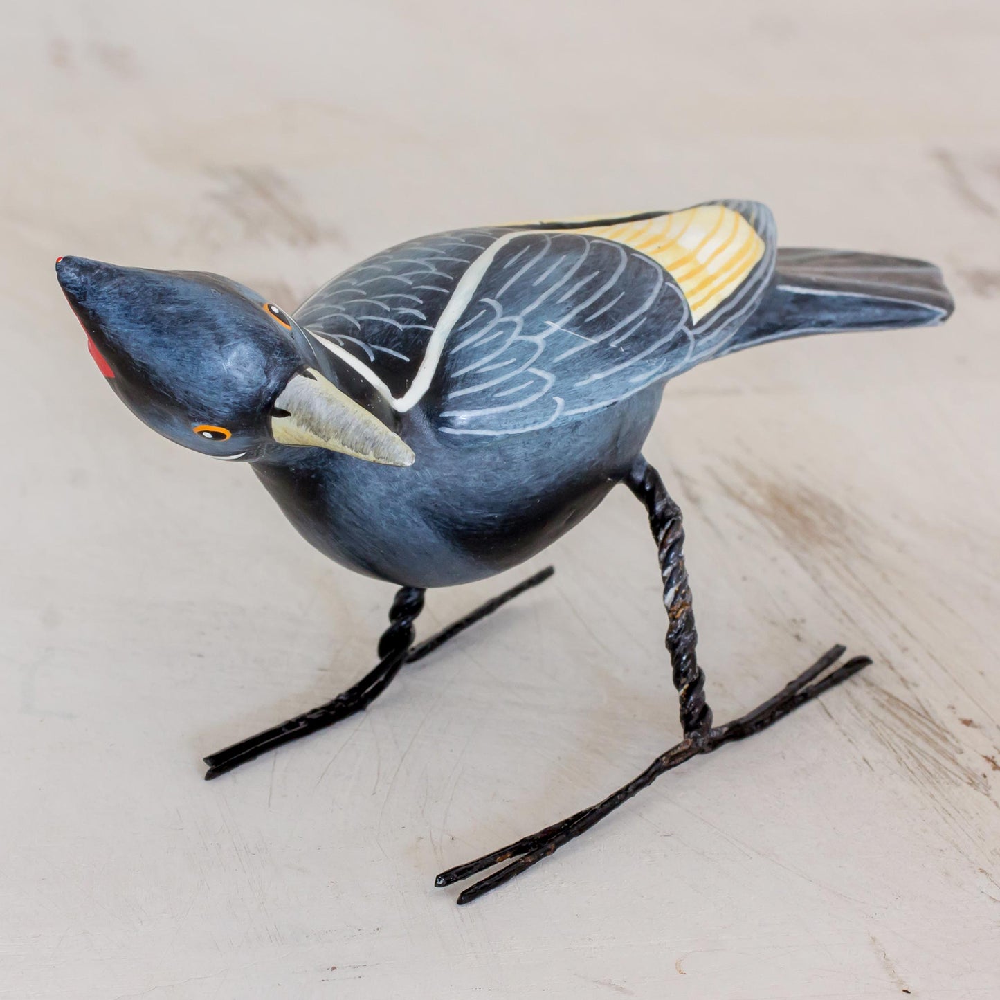 Ivory-Billed Woodpecker Hand Sculpted Ceramic Ivory-Billed Woodpecker Figurine