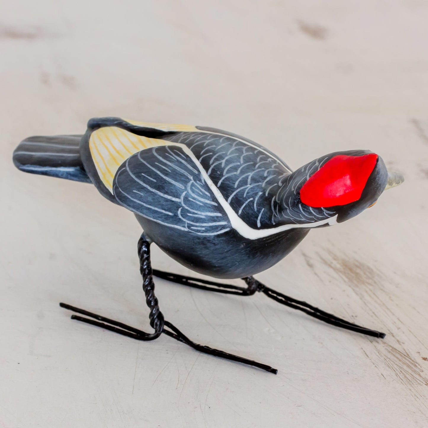 Ivory-Billed Woodpecker Hand Sculpted Ceramic Ivory-Billed Woodpecker Figurine