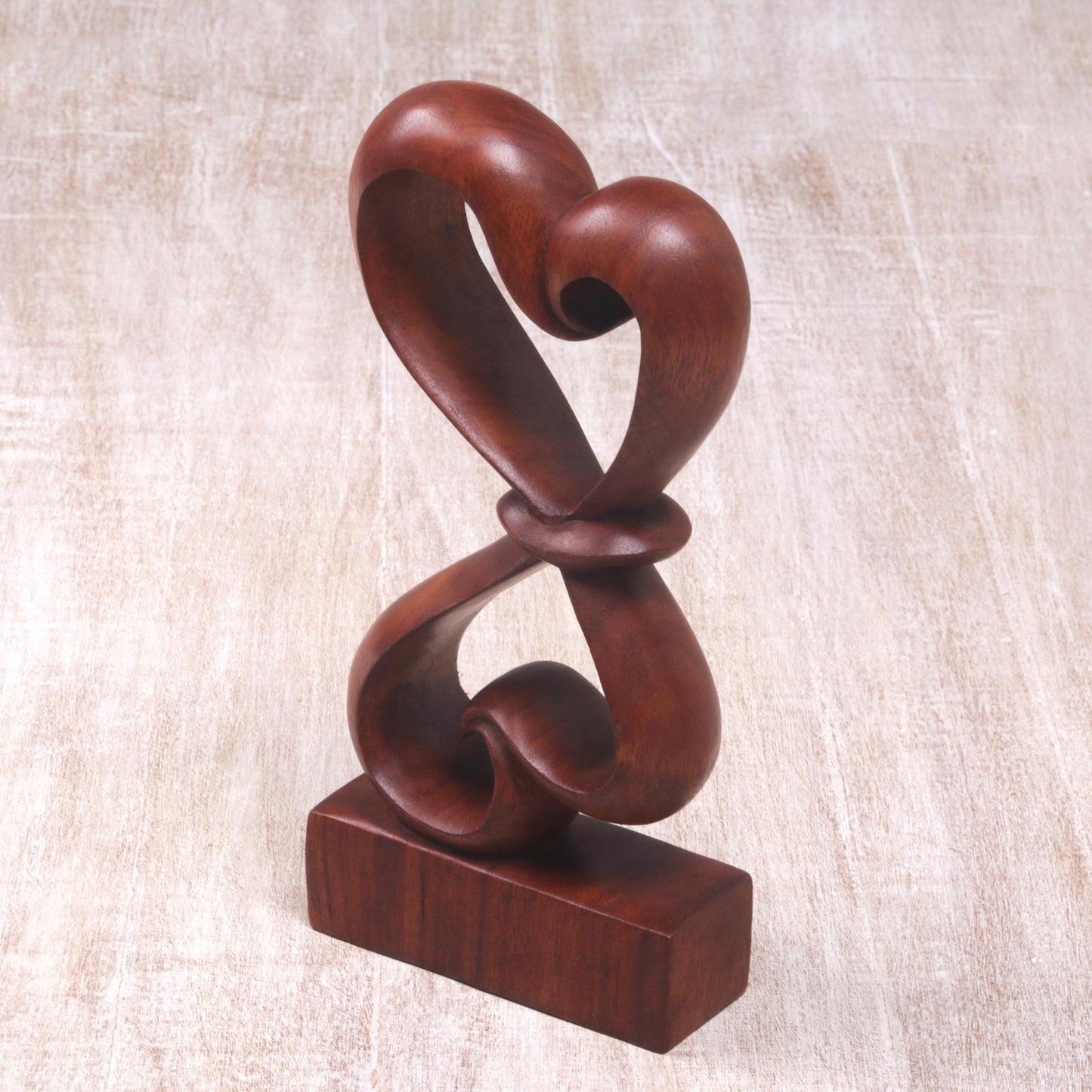 Heartfelt Abstract Wood Sculpture