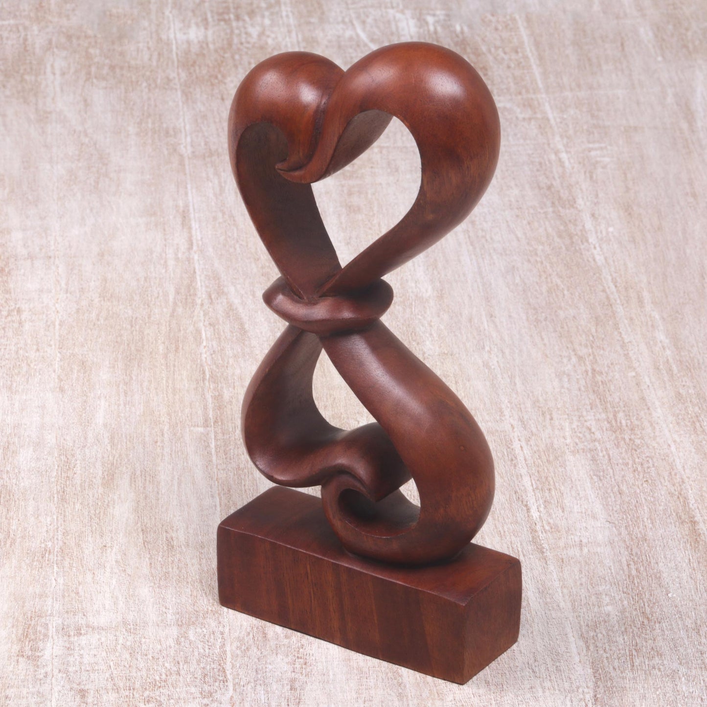 Heartfelt Abstract Wood Sculpture