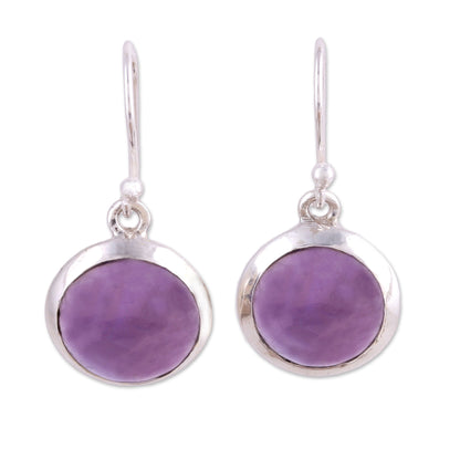 Celestial Promise Amethyst and Sterling Silver Dangle Earrings from India