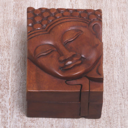 Glory of Buddha Hand Carved Buddha Motif Puzzle Box from Bali