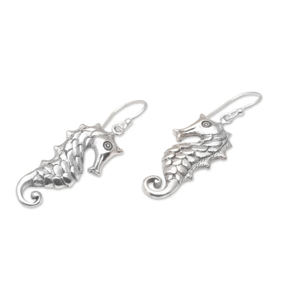 Friendly Seahorse Sterling Silver Earrings