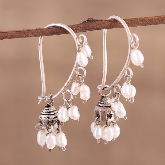 Pearl Melody Silver Dangle Earrings