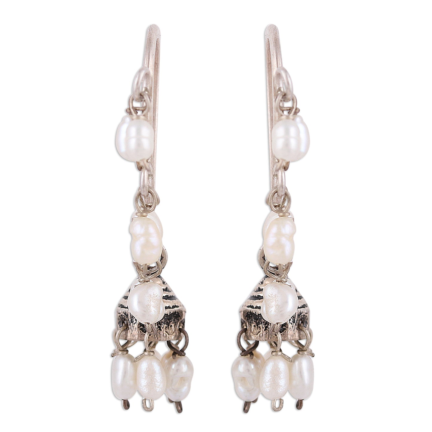 Pearl Melody Silver Dangle Earrings