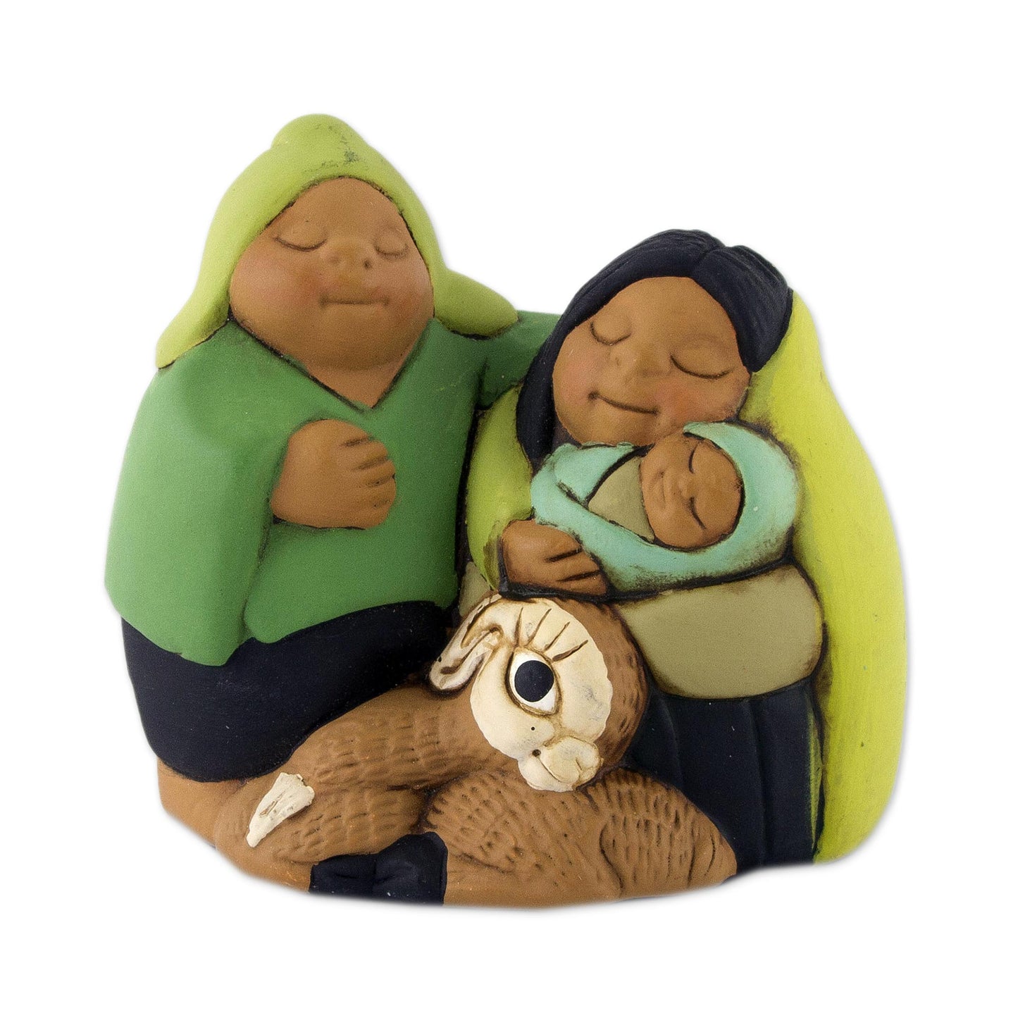 Holy Family in Peru Petite Andean Christmas Nativity Scene in Ceramic