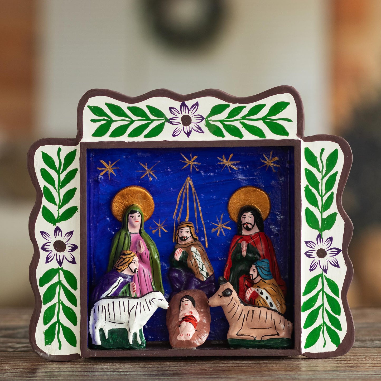 The Magi Bring Gifts Three Kings Christmas-Themed Ayacucho Retablo from Peru