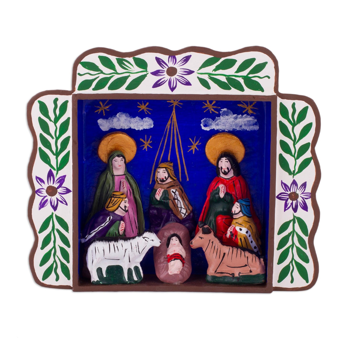 The Magi Bring Gifts Three Kings Christmas-Themed Ayacucho Retablo from Peru