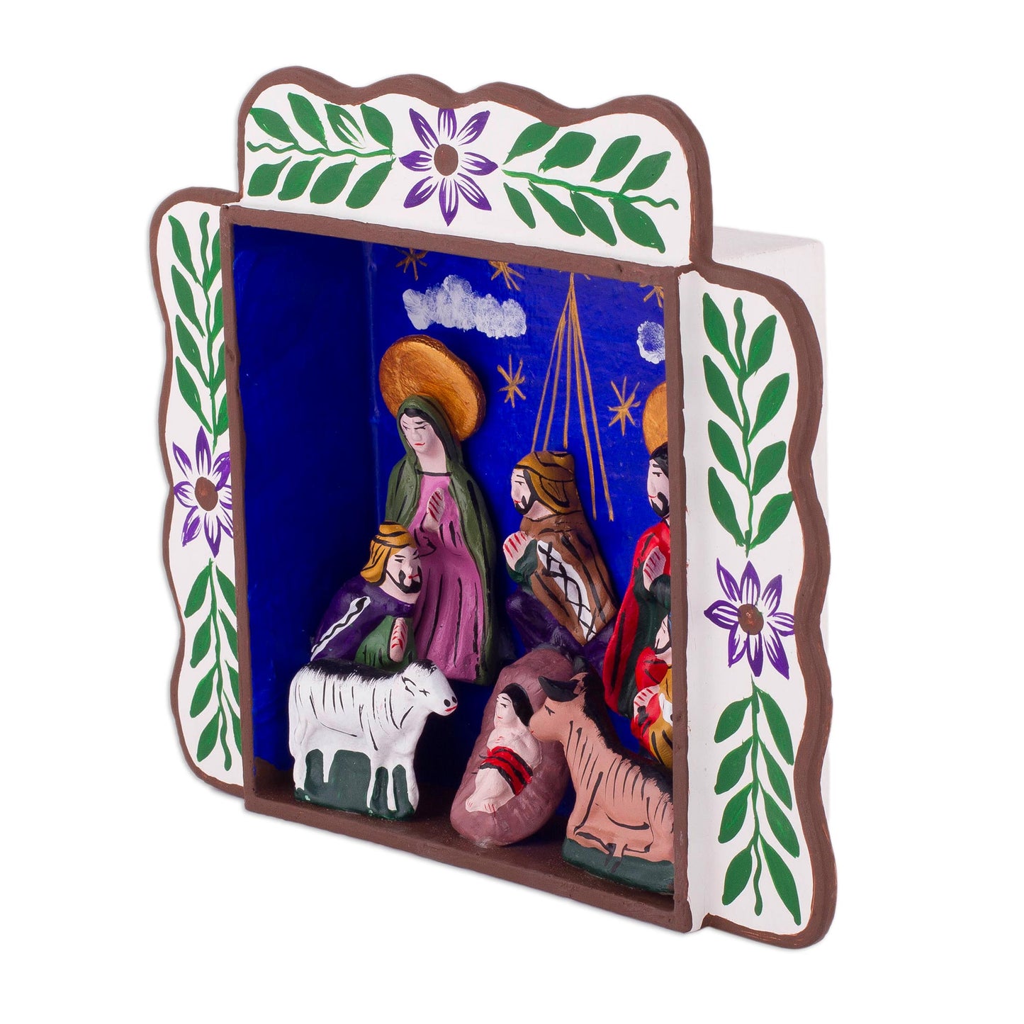 The Magi Bring Gifts Three Kings Christmas-Themed Ayacucho Retablo from Peru